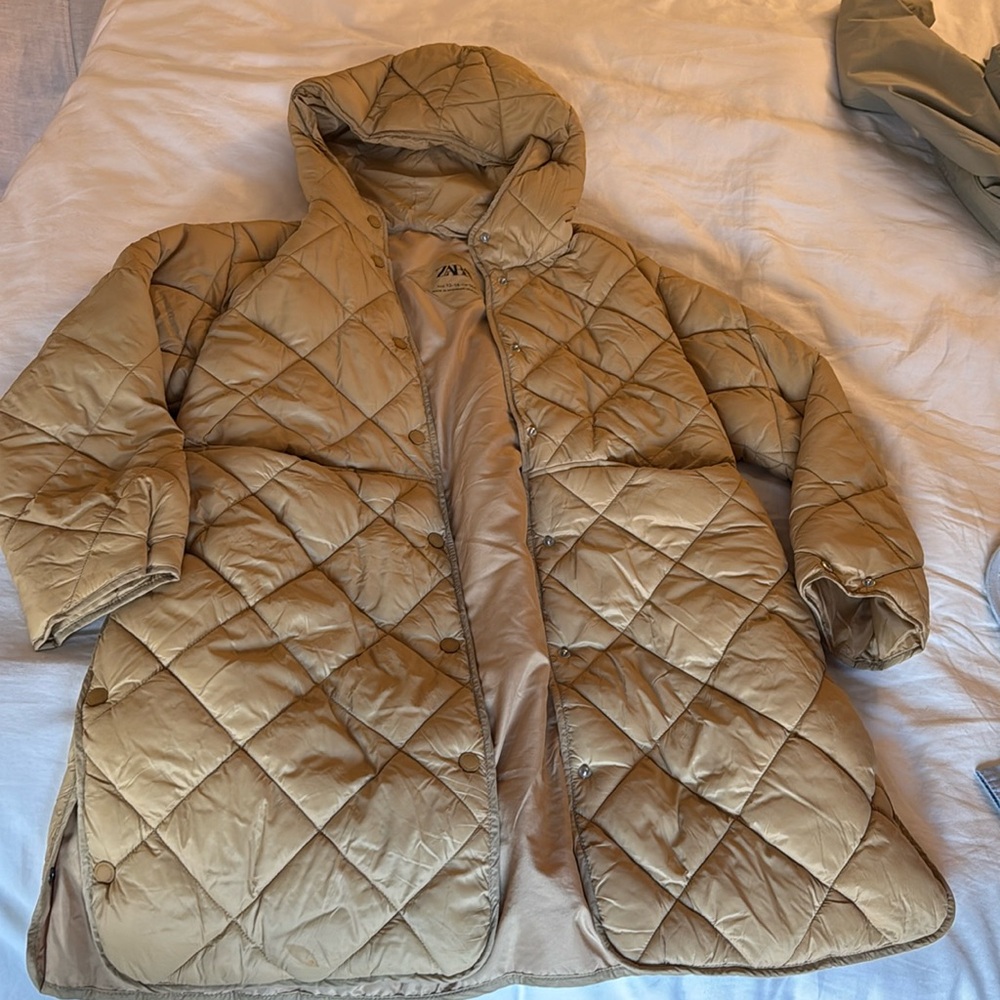 Zara girls beige jacket 13-14 worn once